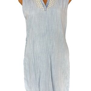 Eddie Bauer Sky Blue Sleeveless Midi Dress